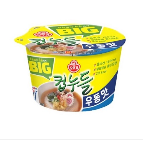 오뚜기 빅 컵누들 우동맛 61.5g, 12개