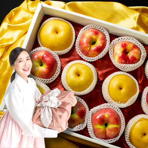 프리미엄 혼합 과일선물세트 사과 배 혼합세트 제수용 선물용, 혼합선물세트 2호(사과 3과+배 4과 고급과), 1개