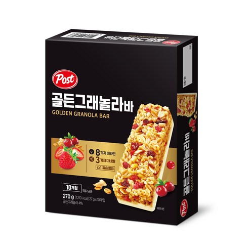 포스트 골든 그래놀라 밀크바, 270g, 2개