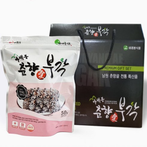 국내산 찹쌀을 이용해 만든 바삭한 수제 춘향애김부각 1BOX, 10개, 50g