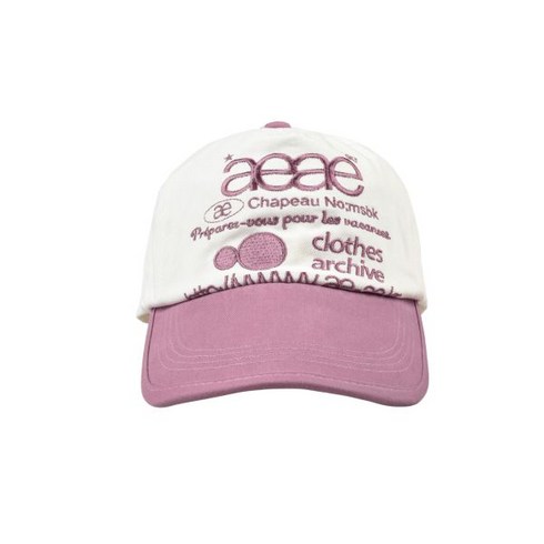 에이이에이이모자 - 에이이에이이 WEB LOGO TWO TONE BALL CAP - WHITEPINK 413124