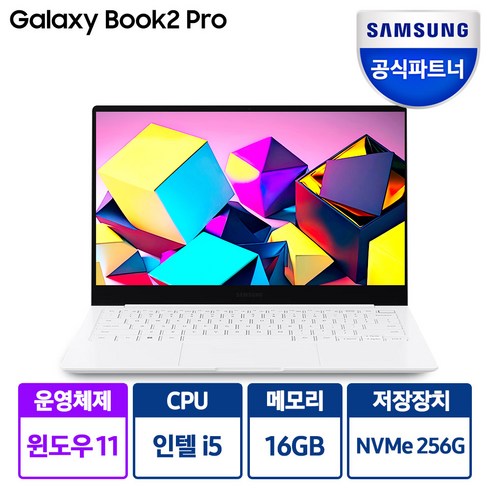 삼성전자 갤럭시북2 프로 13.3 사무용 업무용 가벼운 대학생 노트북, 미스틱실버, 코어i5, 16GB, 256GB, WIN11 Home, NT930XDZ-A51AW