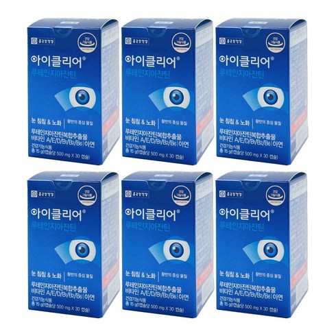 종근당건강 아이클리어 루테인 지아잔틴 30캡슐X6박스, 30정, 6개