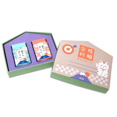플러스 지우개 에어 인 후지산 지우개 후지 에마 불어 고양이 ER-100AIF-2P 36-518
