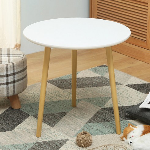 일룸 사이드테이블 창조적 인 차 테이블 작은 아파트 커피 테이블 현대적인 측면 쇼파 사이드 테이블, A화이트(직경60CM*높이53CM)