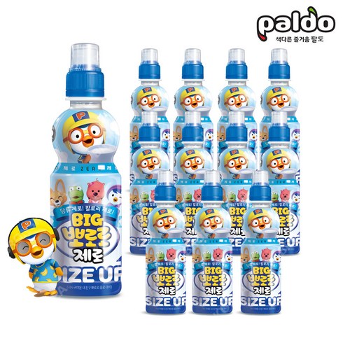 빅뽀로로제로 - 뽀로로 빅 밀크 제로 360ml X 12PET 제로음료 어린이음료 소다맛, 12개