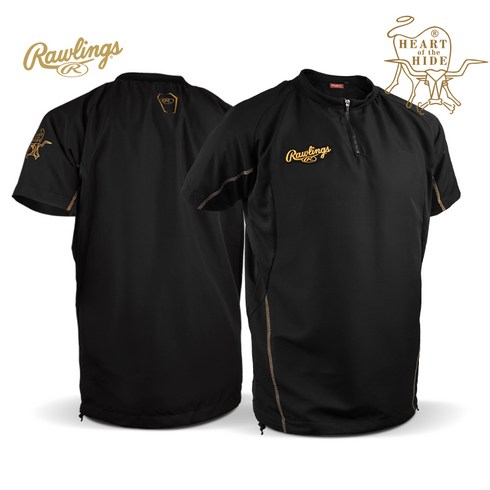 롤링스 선수용 HOH 반팔바람막이 점퍼(어센틱) 블랙/블랙/골드