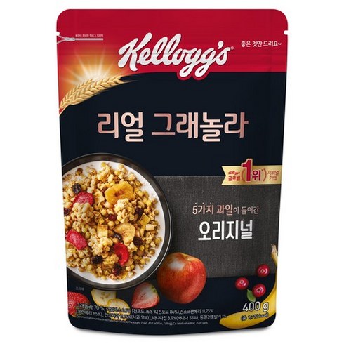 켈로그 리얼 그래놀라 시리얼 오리지널, 400g, 3개