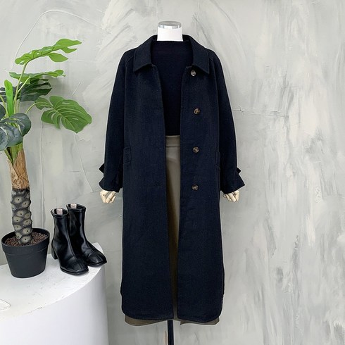 2023년 가성비 최고 핸드메이드울자켓 - [행복여] 메이슨 단추 카라 핸드메이드 울 코트