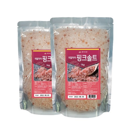 암염핑크솔트 - 히말라야 핑크솔트 천연암염 1kg, 2개