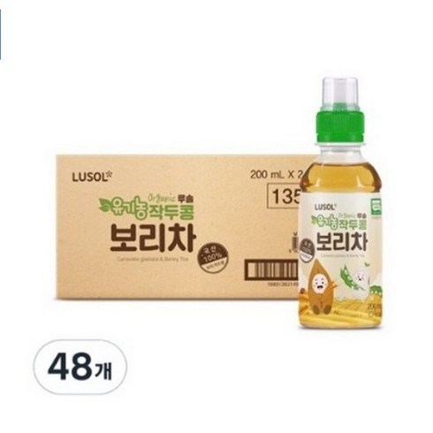 루솔보리차 - 루솔 유기농 작두콩 보리차 200ml x 24p, 48개, 1개