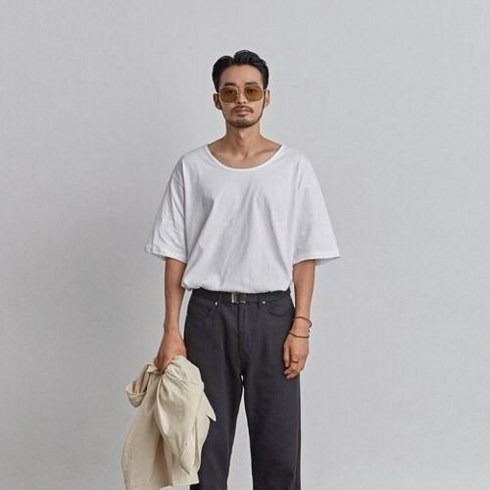 코우코우 [COUCOU] NATURAL U-NECK HALF TEE_WHITE