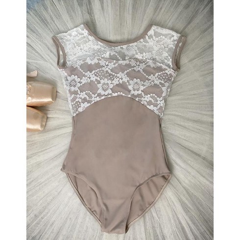 성인발레복 레브당스 발레샵 발레티셔츠, F. 누드 핑크 화이트 레이스