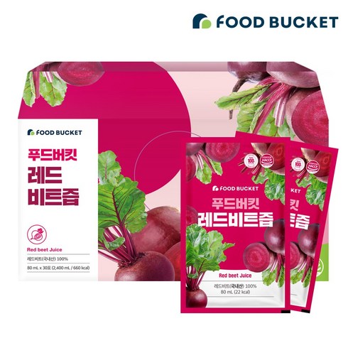 푸드버킷 레드비트즙, 120개, 80ml