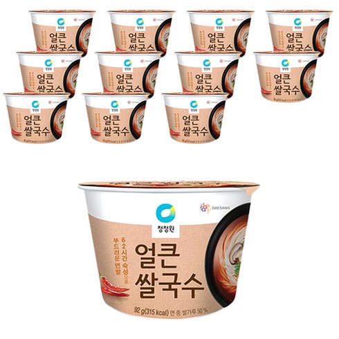 청정원 쌀국수 얼큰맛 92g x12개 컵라면 한박스, 얼큰 12개, 12개