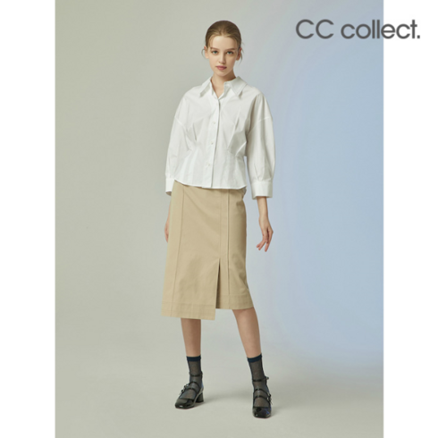 씨씨콜렉트CC콜렉트 슬림핏 러플 블라우스 WH_C232MSC031927095