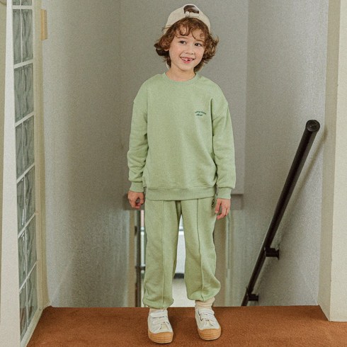 [해피버스] 클로버맨투맨셋업 L카키