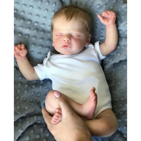 리본돌 베렝구어 완성품 잠자는 용 완성 인형 살아있는 샘 3D 페인팅 것 같은 아기 손으로 뿌리 뽑은 머리 45cm-127, 1.45CM