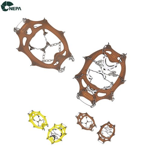 네파 요즘은 용품이 포인트인시대! 스텐레스 피크 11P 적용하여 얼음 눈 바닥에 접지강화! 남여공용 프로스 체인젠 아이젠 7hf7931, 라임