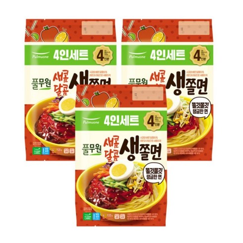 [풀무원] 새콤달콤 생쫄면 460g(2인분) x 4봉, 3개, 920g