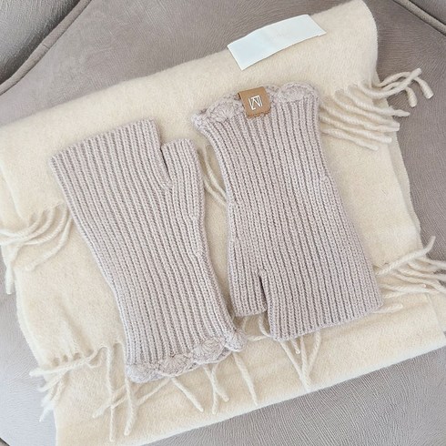 피엔에스갤러리 니트 웨이브 핸드워머 반장갑 HW002