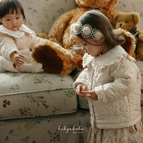 하이바이베베 플라워 퀼팅점퍼 유아점퍼 누빔점퍼 겨울점퍼 겨울아기옷