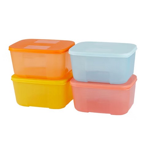 타파웨어Tupperware 다용도냉장고정리밀폐용기세트 4 종 세트 냉동 냉장 주방 저장 상자 정리함, 1세트, 4종