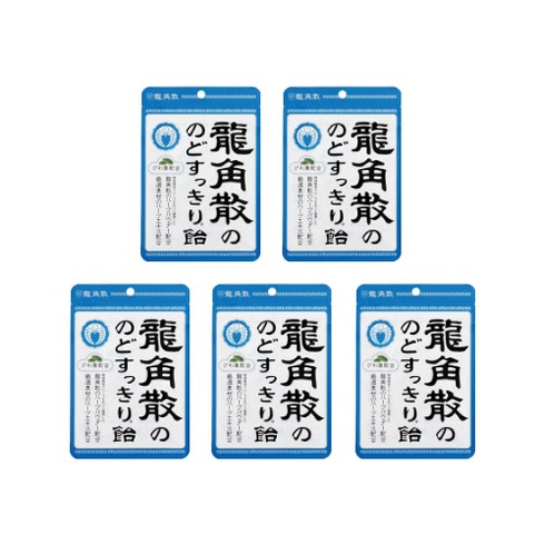 일본 목캔디 용각산 봉지 사탕 캔디 박하맛, 100g, 5개
