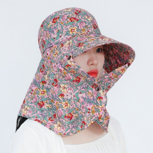 라핑 썬캡 꽃무늬 농부 밭일 농사 모자