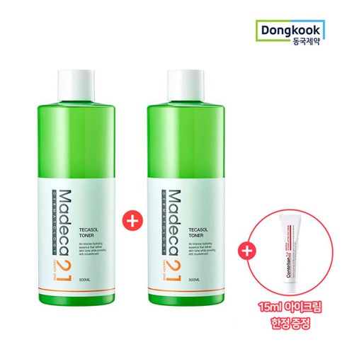 마데카21미스트 - 마데카21 1+1 동국제약 마데카21 테카솔 토너 500ml +인텐시브 아이크림 15ml 추가 증정, 2개, FREE