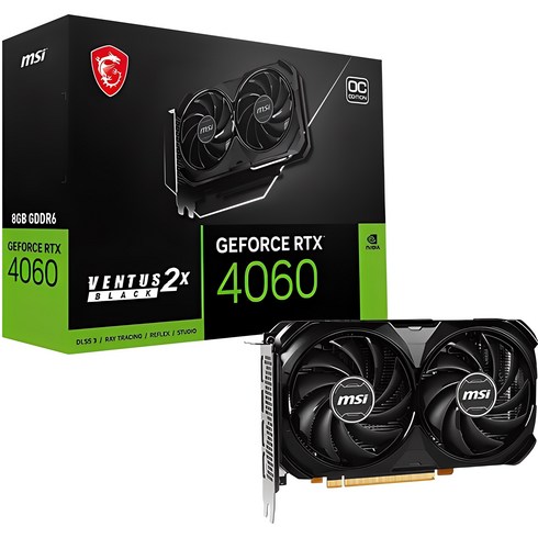 그래픽카드4060ti - MSI 지포스 RTX 4060 벤투스 2X 블랙 OC D6 8GB