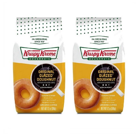 크리스피 크림 오리지널 글레이즈 그라운드 340g 2팩 Krispy Kreme Original Glazed Doughnut Ground Coffee, 2개