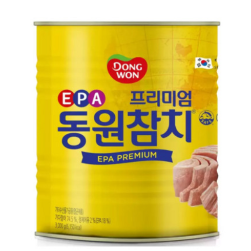 동원 참치 살코기 덕용 3kg 대용량 참치캔, 3개