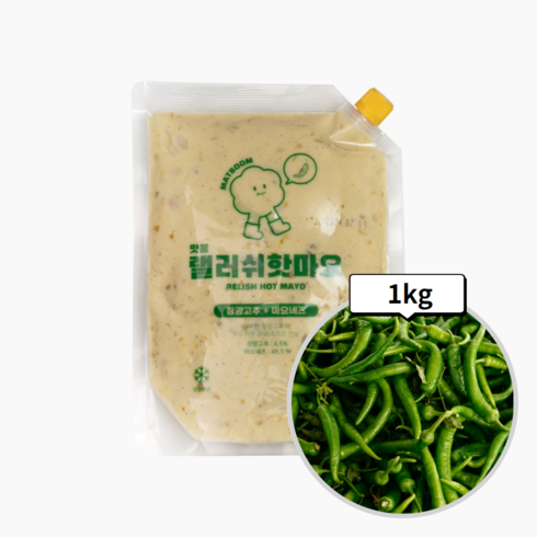 청양마요소스 - 맛붐 청양고추마요소스 1kg 랠리쉬핫마요, 1개