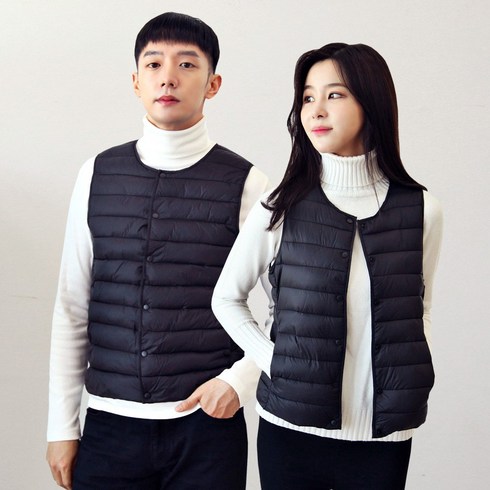 2023년 가성비 최고 경량패딩조끼 - 비욘 남녀 라운드넥 패딩조끼