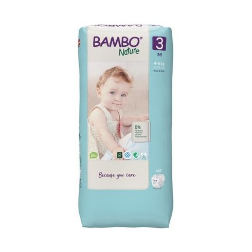 BAMBO nature green 밤보네이처 그린 기저귀 3단계 4-8 kg 52개입