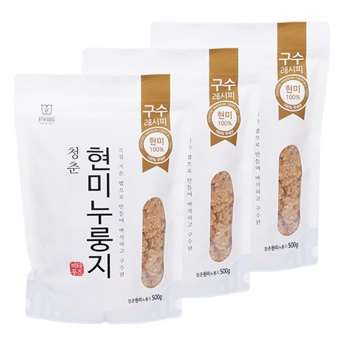 청춘현미누룽지, 500g, 3개