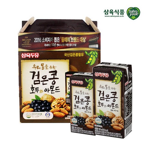 2023년 가성비 최고 삼육두유 - 삼육 검은콩 호두&아몬드두유 190ml, 32개