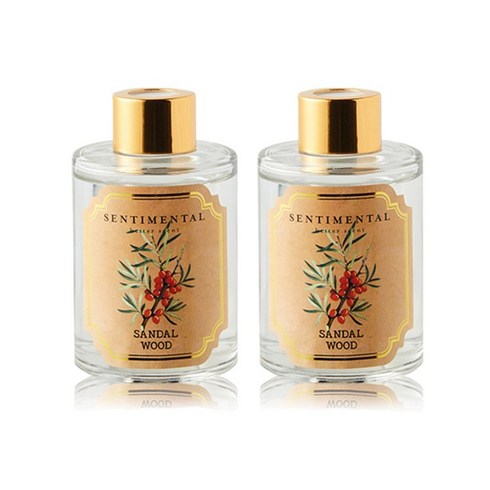 센티멘탈 디퓨저 120ml x 2p + 리드 스틱 10p 세트, 샌달우드