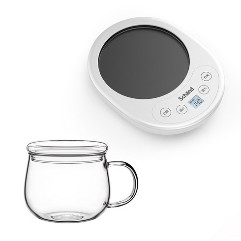 2023년 가성비 최고 독일핫탑 - 머그컵워머독일단열 코스터 일정한 따뜻함 따뜻한 컵 55도 전기 난방베이스 기숙사핫탑, 유리 컵이 있는 질감 있는 흰색