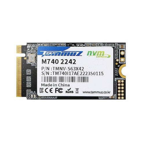 2023년 가성비 최고 m743인치 - 타무즈 M740 M.2 2242 NVMe (1TB)/SSD/정품 판매점/ 42mm/스마트기능/NVMe1.3/TRIM/GC/SLC캐싱/ECC