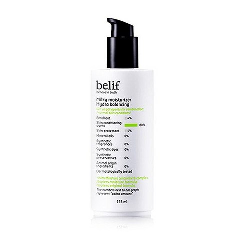 빌리프 밀키 모이스춰라이저 하이드라 밸런싱 유수분밸런스 로션 125ml, 1개
