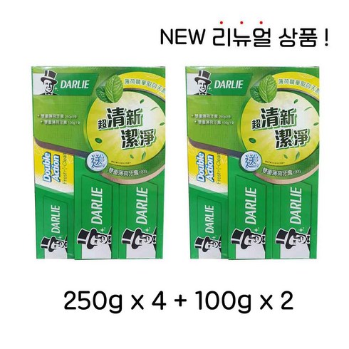 아조나치약 - 홍콩 달리치약 더블액션 더블민트 250G 4개 100G 2개, 600g, 2세트