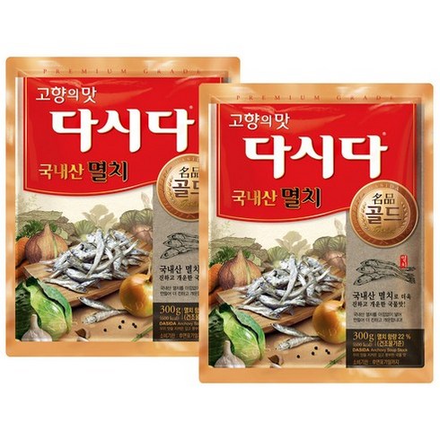 CJ제일제당 다시다 명품골드 멸치, 300g, 2개