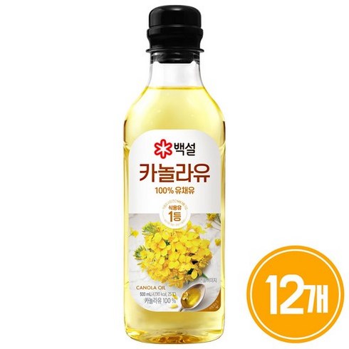 백설 카놀라유, 500ml, 12개