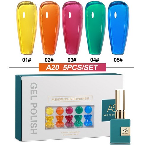 AS젤 5종 시리즈 15ml 아트판 고급박스 포함 74종류 370컬러 자석젤 시럽젤 컬러젤 야광젤 글리터젤 반사글리터 젤네일 선물용 네일용품, A02 5종, 1개