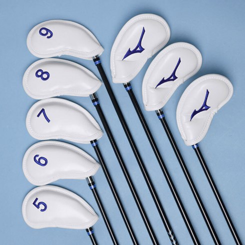 2023년 가성비 최고 미즈노아이언커버 - 미즈노 골프 미즈노 PU 아이언 커버 8개 세트, 5LKH2102000122 화이트