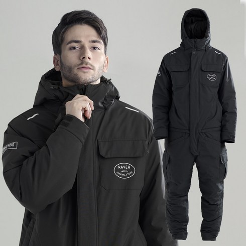 2023년 가성비 최고 스키점프슈트 - RAVER 겨울 오토바이 방수 방한 일체형 상하분리 배달 스즈끼 전신 방한복 스즈키복 우주복 낚시복 작업복 정비복 스키복 점프슈트, L