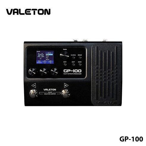 베일톤gp-100 - Valeton GP-100 기타 베이스 앰프 모델링 IR 캐비닛 시뮬레이션 익스프레션 페달 스테레오가 포함된 다중 언어 다중 효과 GP 100, GP-100 블랙