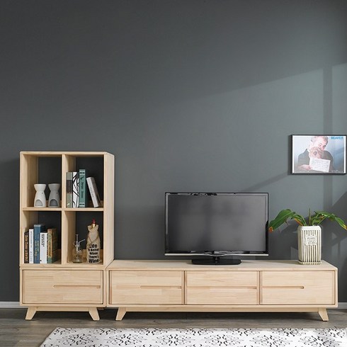 마리노 소나무 원목 TV 거실장 2200, 장식장